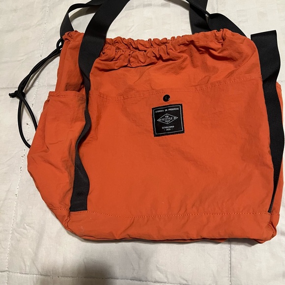 THE RESTYLE TRAIT Handbags - Vibrant Orange Tote with Black Straps